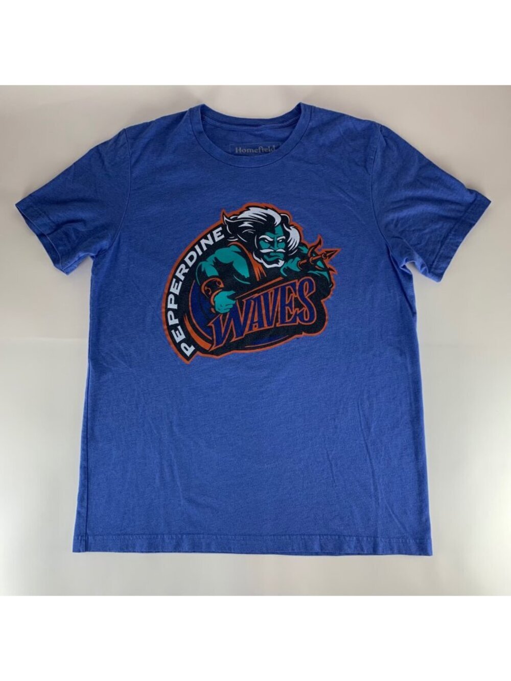 Pepperdine Waves NCAA Blue Homefield Short Sleeve Crewneck Shirt Mens Large
